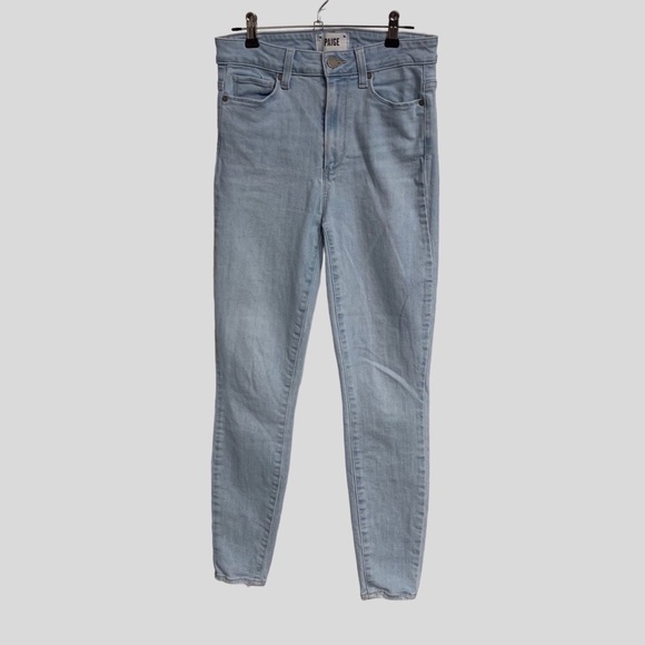 PAIGE MARGOT ANKLE  LIGHT-WASH DENIM-PANTS  HIGH-WAIST SKINNY JEANS - Picture 11 of 12